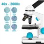 Microscope monoculaire composé 40X-2000X grossissement Microscope débutant Double éclairage LED