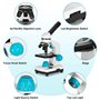 Microscope monoculaire composé 40X-2000X grossissement Microscope débutant Double éclairage LED