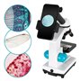 Microscope monoculaire composé 40X-2000X grossissement Microscope débutant Double éclairage LED