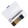 Tomantery Ensemble d'œillets, mini œillets 2 mm en cuivre plaqué Installation facile avec boîte de rangement en plastique pour v