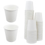 ILIP Lot de 100 gobelets en papier blanc (6 cm x diamètre 6 cm) de 120 ml (4 oz) + 100 couvercles blancs avec enveloppe pour caf