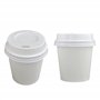 ILIP Lot de 100 gobelets en papier blanc (6 cm x diamètre 6 cm) de 120 ml (4 oz) + 100 couvercles blancs avec enveloppe pour caf