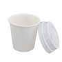 ILIP Lot de 100 gobelets en papier blanc (6 cm x diamètre 6 cm) de 120 ml (4 oz) + 100 couvercles blancs avec enveloppe pour caf