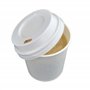 ILIP Lot de 100 gobelets en papier blanc (6 cm x diamètre 6 cm) de 120 ml (4 oz) + 100 couvercles blancs avec enveloppe pour caf