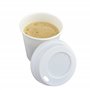 ILIP Lot de 100 gobelets en papier blanc (6 cm x diamètre 6 cm) de 120 ml (4 oz) + 100 couvercles blancs avec enveloppe pour caf