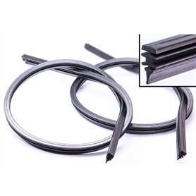 CARALL S02896 Paire 2 pièces de recharge caoutchouc plat 28 '' 700mm remplacement universel pour balais d'essuie-glace en fer Co