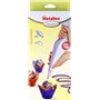 Metaltex - 20 Poches à décorer Doubles + 2 Douilles & 1 Embout, Blanc