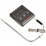 Metaltex Thermomètre de Cuisine numérique avec sonde et minuteur en Acier Inoxydable Gris 20 x 20 x 6 cm