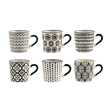 H&h set 6 tazze caff vhera in stoneware cc 90