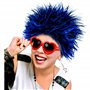 Widmann 02128 - Perruque Punk Bleu Rocker Cheveux Synthétiques, Fête à thème, Carnaval