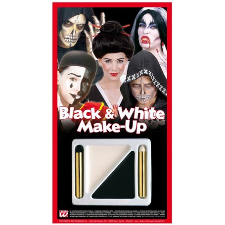 Set Maquillage Halloween Noir et Blanc