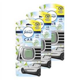 3 x Febreze Clip désodorisant pour voiture Fleur de jasmin chauque 2ml Parfum Élimine les odeurs Jusqu'à 30 jours Longue durée