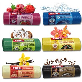 FRIO Multi-fruits – Lot de 6 paquets de 15 sacs poubelle parfumés