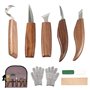 10Pcs Outils Sculpture sur Bois en Acier Carbone Ensemble d'outils de Sculpture sur Bois avec Couteau à Crochet Couteau à Découp