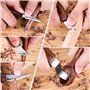 10Pcs Outils Sculpture sur Bois en Acier Carbone Ensemble d'outils de Sculpture sur Bois avec Couteau à Crochet Couteau à Découp