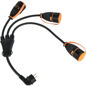 Electraline 01753 Splitter 3 Prises avec Electralock équipée d'un mécanisme de verrouillage qui empêche les déconnexions en acie