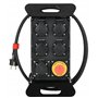 Electraline 60427 Coffret de Chantier 16A, 5 Prises Françaises IP44 16A, avec Disjoncteur Différentiel 30mA et Bouton Poussoir d