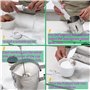 YEAHTOP Mousseur à lait électrique à main moderne avec 3 vitesses, comprend 3 têtes, mini mixeur blanc rechargeable pour faire m