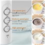 YEAHTOP Mousseur à lait électrique à main moderne avec 3 vitesses, comprend 3 têtes, mini mixeur blanc rechargeable pour faire m