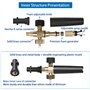 Rediboom Réglable Distributeur de Savon Canon à mousse Lance Mousse Neige Compatible pour Kärcher K série K2/K3/K4/K5/K6/K7 Haut