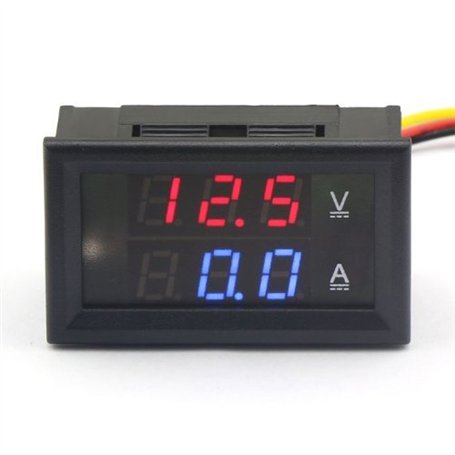 ARCELI 100174 Multimètre Numérique Double Affichage à LED Voltmètre DC 4.5V à 30V Ampèremètre 0 à 50A Tension Courant Compteur V