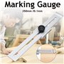 FireAngels Jauge de marquage de coupe de vis de 0 à 200 mm/0 à 250 mm pour le travail du bois, la mesure de l'acier au carbone, 