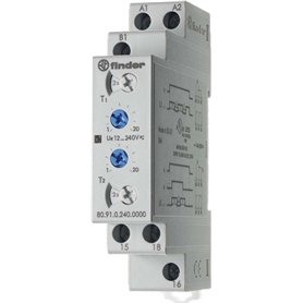 Finder 809102400000PAS Relais temporisé modulaire clignotant asymétrique 1RT 16 A de 12 à 240 Vac/dc 0