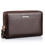 PPGE Hommes Portefeuille en Cuir Double Fermeture À Glissière Portefeuille Long Grande Capacité Embrayage Wallet Porte-Documents
