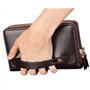 PPGE Hommes Portefeuille en Cuir Double Fermeture À Glissière Portefeuille Long Grande Capacité Embrayage Wallet Porte-Documents