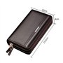 PPGE Hommes Portefeuille en Cuir Double Fermeture À Glissière Portefeuille Long Grande Capacité Embrayage Wallet Porte-Documents