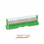 Arnocanali T1615A 2 bornes de terre pour connexions équipotentielles avec couvercle, avec barre en laiton de 15 trous, Multicolo