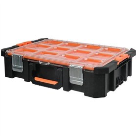 Mallette organiseur - TOOD - 12 godets amovibles - Couvercle transparent - 53x37x13 cm