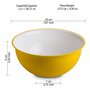 omada Design Saladier 1,5 lt. 20x9 cm blanc intérieur coloré extérieur, en plastique et antibactérien, convient au micro-ondes e