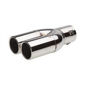 Simoni Racing enjoliveur d'échappement Rond Double INOX - Ø63xL220mm - Montage ->60mm