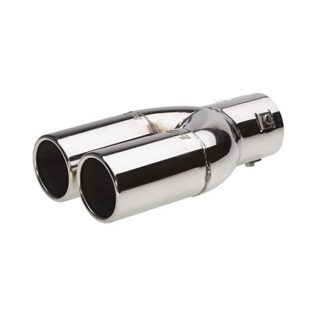 Simoni Racing enjoliveur d'échappement Rond Double INOX - Ø63xL220mm - Montage ->60mm