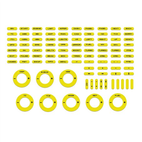 Simoni Racing SRS10 Autocollants Jaune Fluo pour Volant de Simulateur de Conduite
