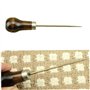 1pc Professionnelle Poignée En Bois En Cuir Poinçon Outils Pour Accessoires Brochage