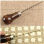 1pc Professionnelle Poignée En Bois En Cuir Poinçon Outils Pour Accessoires Brochage