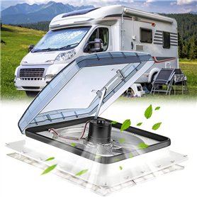 LIMEID Ventilateur pour Camping-Car 40 x 40 Cm - Lucarne Caravane 12v avec Toit Ouvrant - Admission Et Échappement à 3 Vitesses