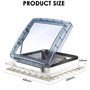 LIMEID Ventilateur pour Camping-Car 40 x 40 Cm - Lucarne Caravane 12v avec Toit Ouvrant - Admission Et Échappement à 3 Vitesses 