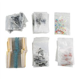 Kit de composants électroniques Diodes LED Transistor Condensateurs électrolytiques Kit de résistances dans de petits sacs