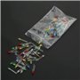 Kit de composants électroniques Diodes LED Transistor Condensateurs électrolytiques Kit de résistances dans de petits sacs