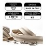 IPEA Fermeture Beige Chaîne Continue de 5 Mètres + 15 Curseurs en Métal – Chaîne Mesure #5 – Made in Italy – Charnières en Nylon