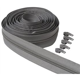 IPEA Fermeture éclair de la marque continue de 5 mètres + 15 curseurs en métal – Chaîne mesure #5 – Made in Italy – Charnières e