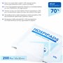 AIESI® Tampons de lingettes désinfectantes à base d'alcool isopropylique 70% dimensions 65x30 mm emballés individuellement (Paqu