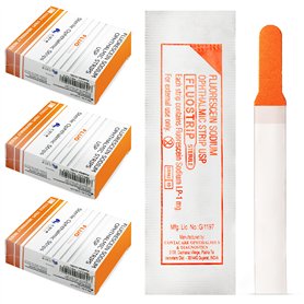 AIESI® Fluorescéine Sodique Bandelettes ophtalmiques stériles pour test de tonus œil HOSPIFLUO STRIPS (Paquet de 300 pièces)