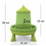 Mangeoire poules 2 kg et abreuvoir poules 3L – en plastique transparent résistant – Pieds amovibles - Zootec
