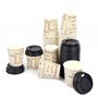Lot de 100 verres en papier CL 10 (4 oz) décorés avec inscriptions marron pour café + 100 couvercles noirs avec bec