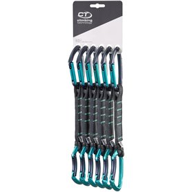 Climbing Technology Lime Set NY Pro 17 cm D Forme Aluminium Anthracite / Bleu électrique 2 unité Carabiner Escalade Sportive
