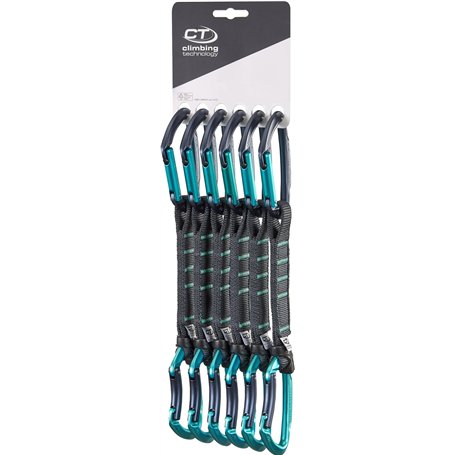 Climbing Technology Lime Set NY Pro 17 cm D Forme Aluminium Anthracite / Bleu électrique 2 unité Carabiner Escalade Sportive